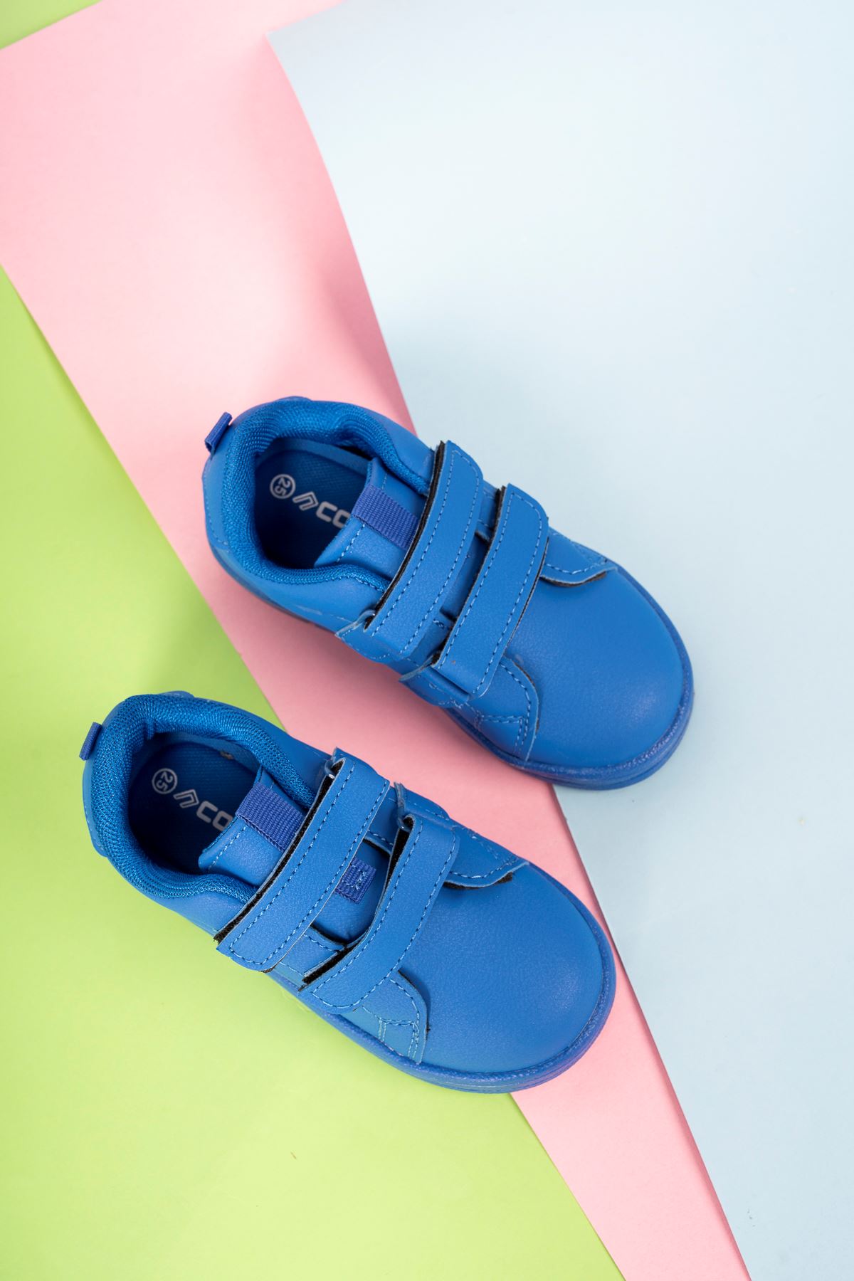 Çift Cırtlı Işıklı Mavi Bebe Spor Ayakkabı