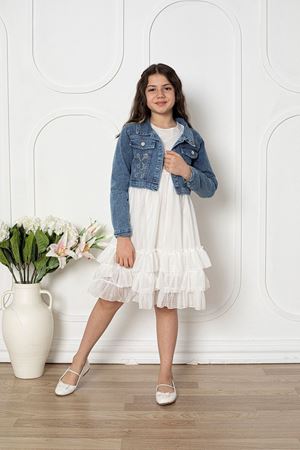 Kot Ceketli Kız Çocuk Elbise