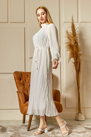 Piliseli Şifon Kadın Elbise