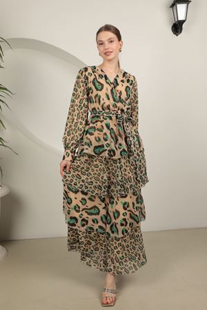 Desenli Kadın Şifon Elbise