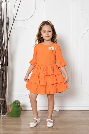 Çiçekli Kız Çocuk Elbise