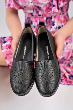 Dolgu Topuk Ortopedik Siyah Ayakkabı