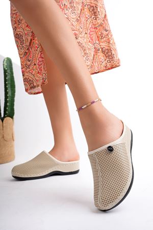 Ortopedik Ped Burnu Kapalı Bej Terlik