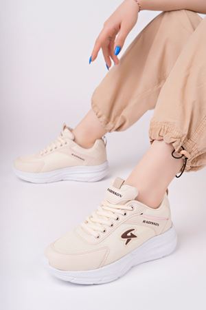 Dolgu Topuk Krem Ayakkabı