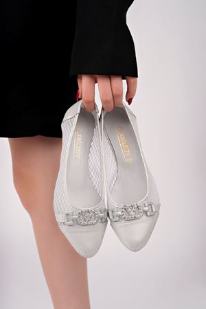 V Tokalı Gümüş Kadın Babet