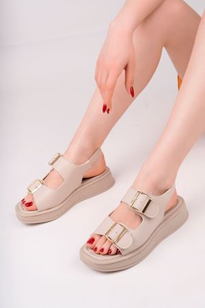 Dolgu Topuk Ten Kadın Ayakkabı