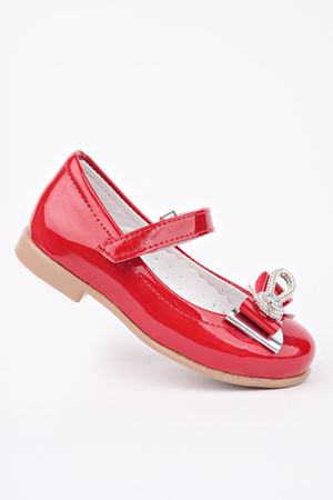Kırmızı Rugan Kız Bebe Ayakkabı