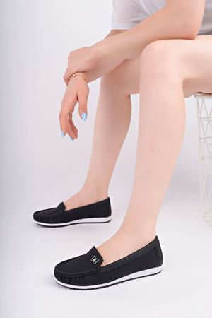 Dolgu Topuk Kelebekli Siyah Kot Ayakkabı