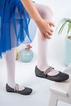 Çatal Baretli Kalpli Siyah Star Kız Çocuk Ayakkabı
